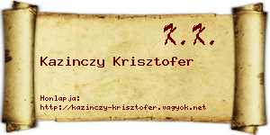 Kazinczy Krisztofer névjegykártya