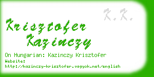 krisztofer kazinczy business card